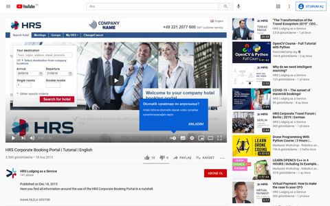 HRS Corporate Booking Portal | Tutorial | English - YouTube