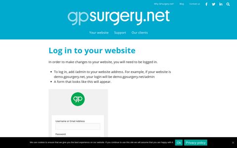 Log in to your website - GPsurgery.net websites for NHS GP ...