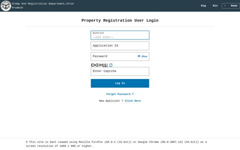 Property Registration-User Login - IGRSUP