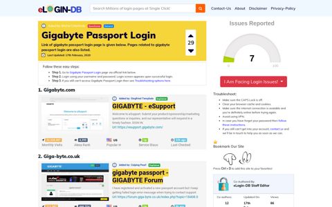 Gigabyte Passport Login - A database full of login pages from ...
