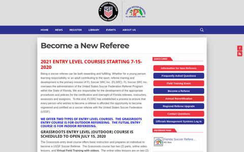 Become a New Referee – FLSRC – Florida Soccer Referees
