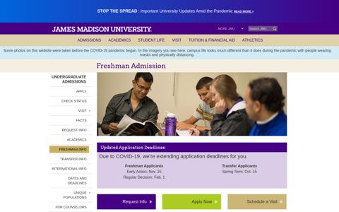 Freshman Admission - James Madison University