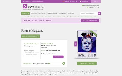Fortune Magazine Subscription | Buy at Newsstand.co.uk ...