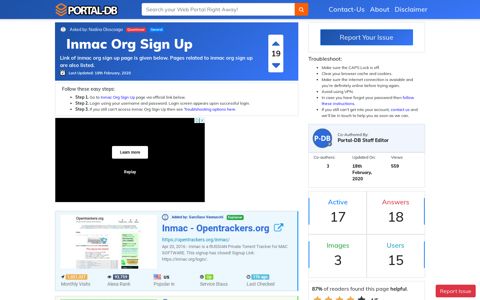 Inmac Org Sign Up - Portal-DB.live