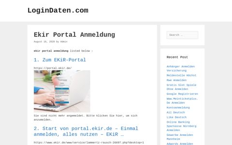 Ekir Portal - Zum Ekir-Portal - LoginDaten.com