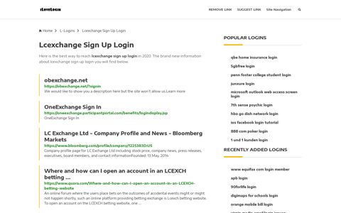 Lcexchange Sign Up Login ❤️ One Click Access