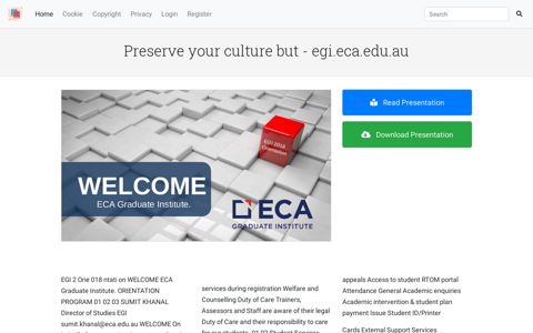 Preserve your culture but - egi.eca.edu.au PowerPoint ...