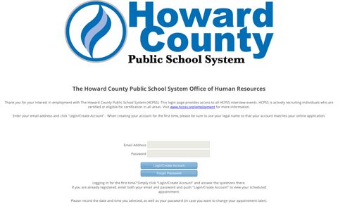 The Howard County Public School System - Appointment ...