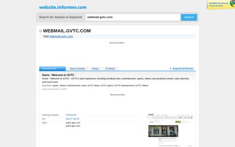 webmail.gvtc.com at WI. Home - Welcome to GVTC