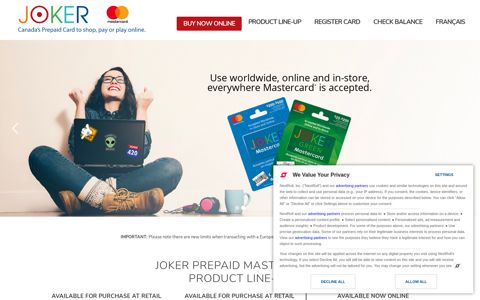 Joker Prepaid Mastercard - Canada's Prepaid Card to shop ...