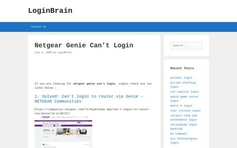 Netgear Genie Can'T - Solved: Can'T Login To Router Via ...