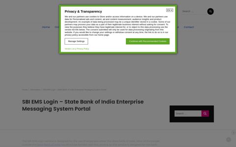 SBI EMS Login – State Bank of India Enterprise Messaging ...