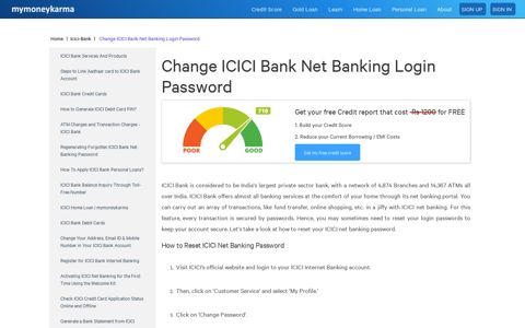 How to Change ICICI Bank Net Banking Login Password