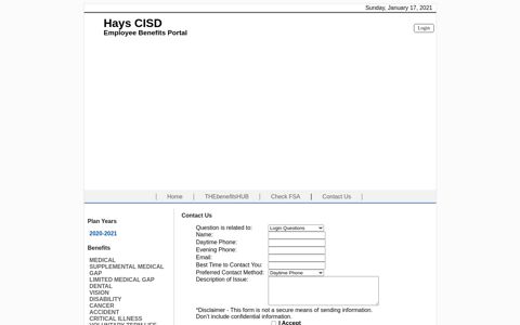 Hays CISD - Benefits Portal