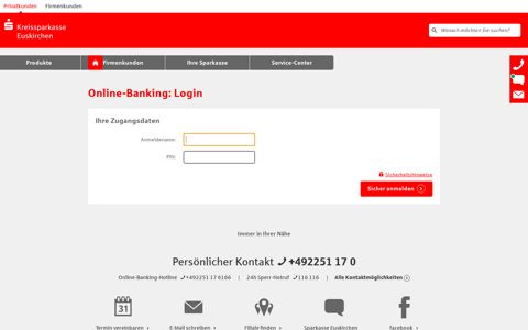 Online-Banking: Login - Kreissparkasse Euskirchen