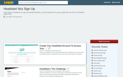 Headstart Ncs Sign Up - Loginii.com