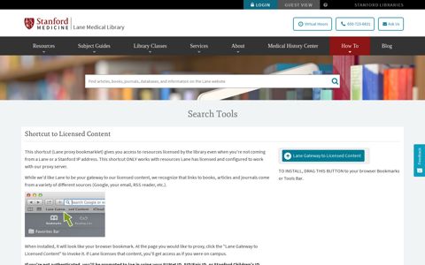 Search Tools - Lane Medical Library - Stanford University ...