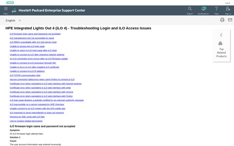 HPE Integrated Lights Out 4 (iLO 4) - Troubleshooting Login ...