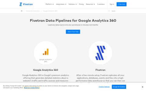 Connect Google Analytics 360 to your data warehouse | Fivetran