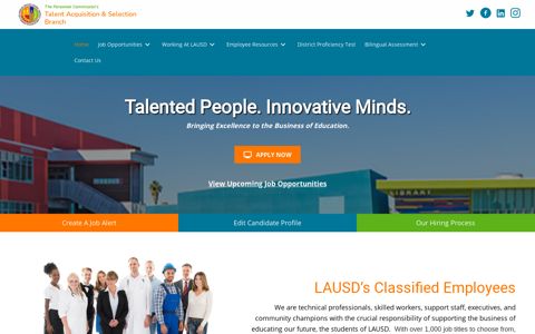 LAUSD "Talent Acquisition and Selection Branch": Home