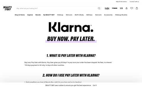 Buy Now, Pay Later at Beauty Bay with Klarna