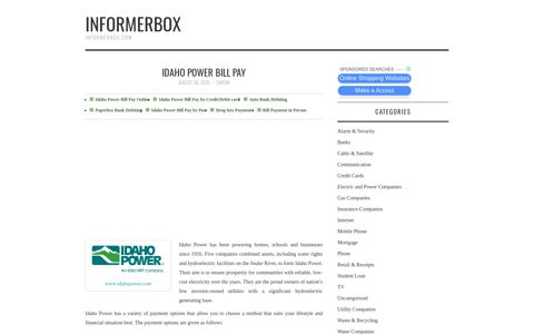 Idaho Power Bill Pay - InformerBox