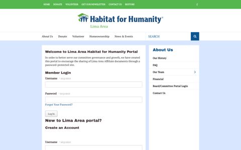 Portal Login | About Us | Habitat for Humanity in Lima, OH