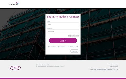 Log in to Hudson Connect