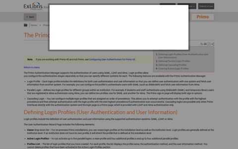 The Primo Authentication Manager - Ex Libris Knowledge ...