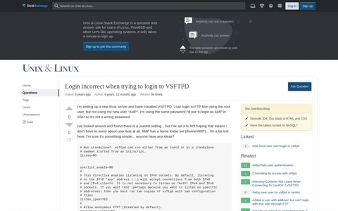 Login incorrect when trying to login to VSFTPD - Unix & Linux ...