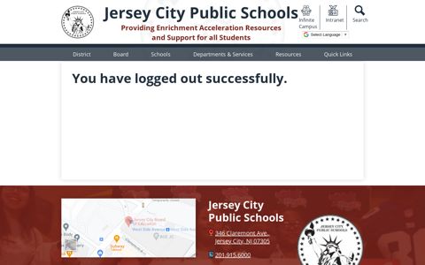 You have logged out successfully. - Jersey City Public Schools