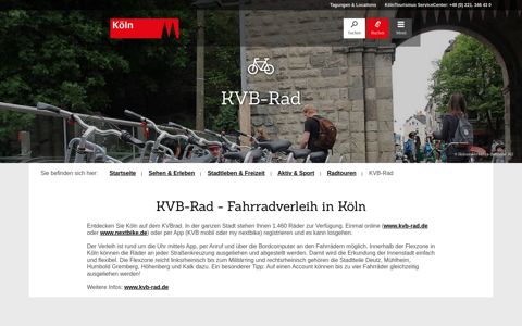 KVB-Rad: Günstiger Fahrradverleih in Köln | KölnTourismus