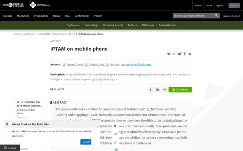 iPTAM on mobile phone | SIGGRAPH ASIA 2016 Mobile ...
