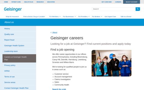 Careers | Geisinger Health Plan