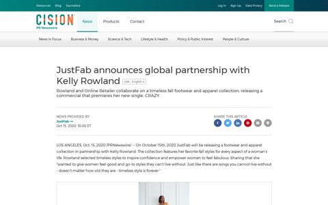 JustFab announces global partnership with Kelly Rowland
