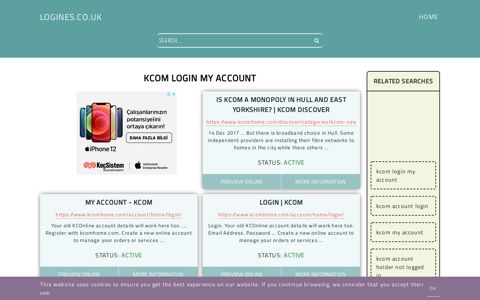 kcom login my account - General Information about Login