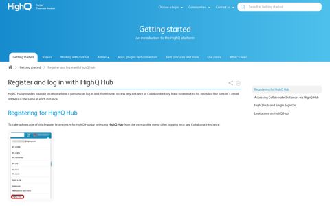 Register and log in with HighQ Hub - HighQ Knowledge
