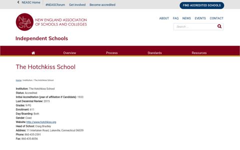 The Hotchkiss School | NEASC-CIS Independent Schools
