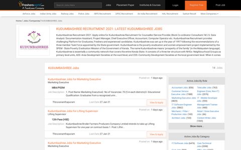 Kudumbashree Recruitment 2020 (Jobs, Vacancies) Latest 33 ...