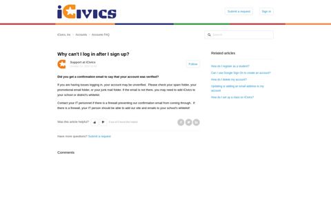 Why can't I log in after I sign up? – iCivics, Inc