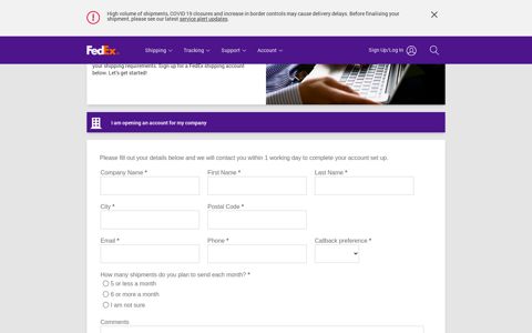 Open a FedEx account - FedEx | United Kingdom