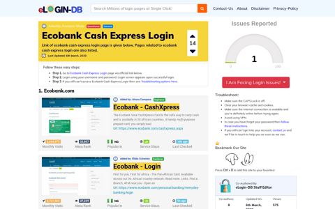 Ecobank Cash Express Login