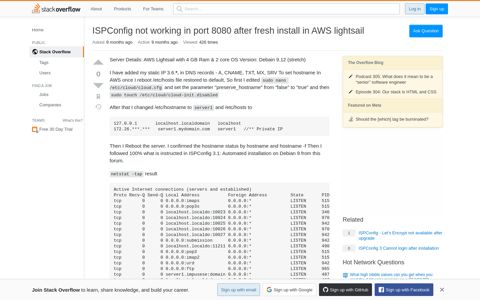 ISPConfig not working in port 8080 after fresh install in AWS ...