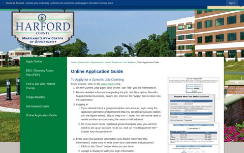 Online Application Guide | Harford County, MD