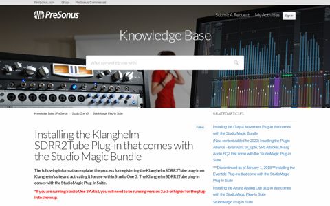 Installing the Klanghelm SDRR2Tube Plug-in that comes with ...