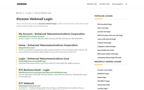 Etczone Webmail Login ❤️ One Click Access - iLoveLogin