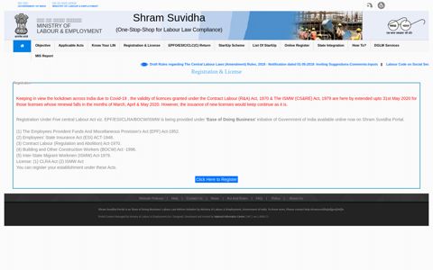 Registration & License - Shram Suvidha - Unified Portal for ...
