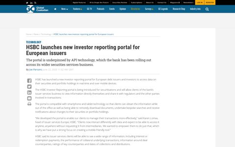 HSBC launches new investor reporting portal for European ...