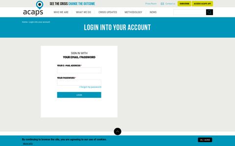 Login into your account | ACAPS