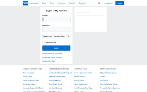 Log In to My Account | American Express Canada